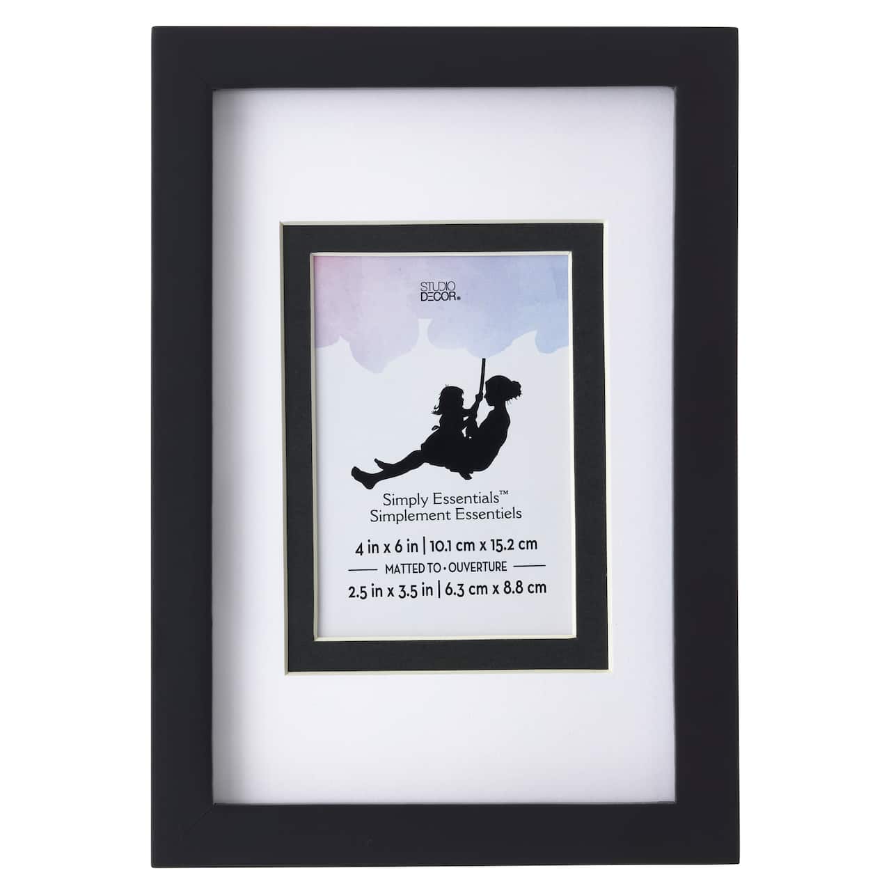 Simply Essentials™ Black Linear Frame with Double Mat by Studio Décor®